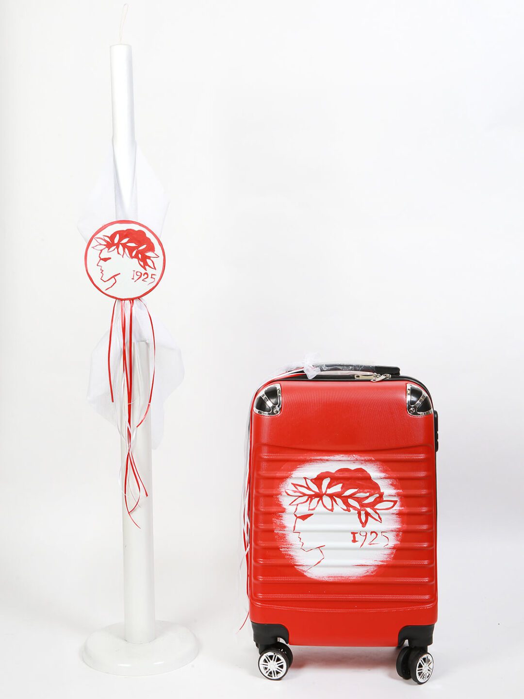 Σετ βάφτισης βαλίτσα ταξιδίου με θέμα τον Ολυμπιακό