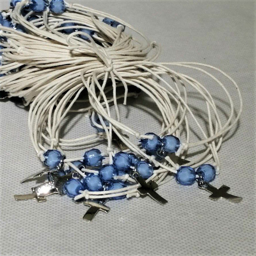 Μαρτυρικά βραχιολάκια για βάπτιση με σταυρουδάκι