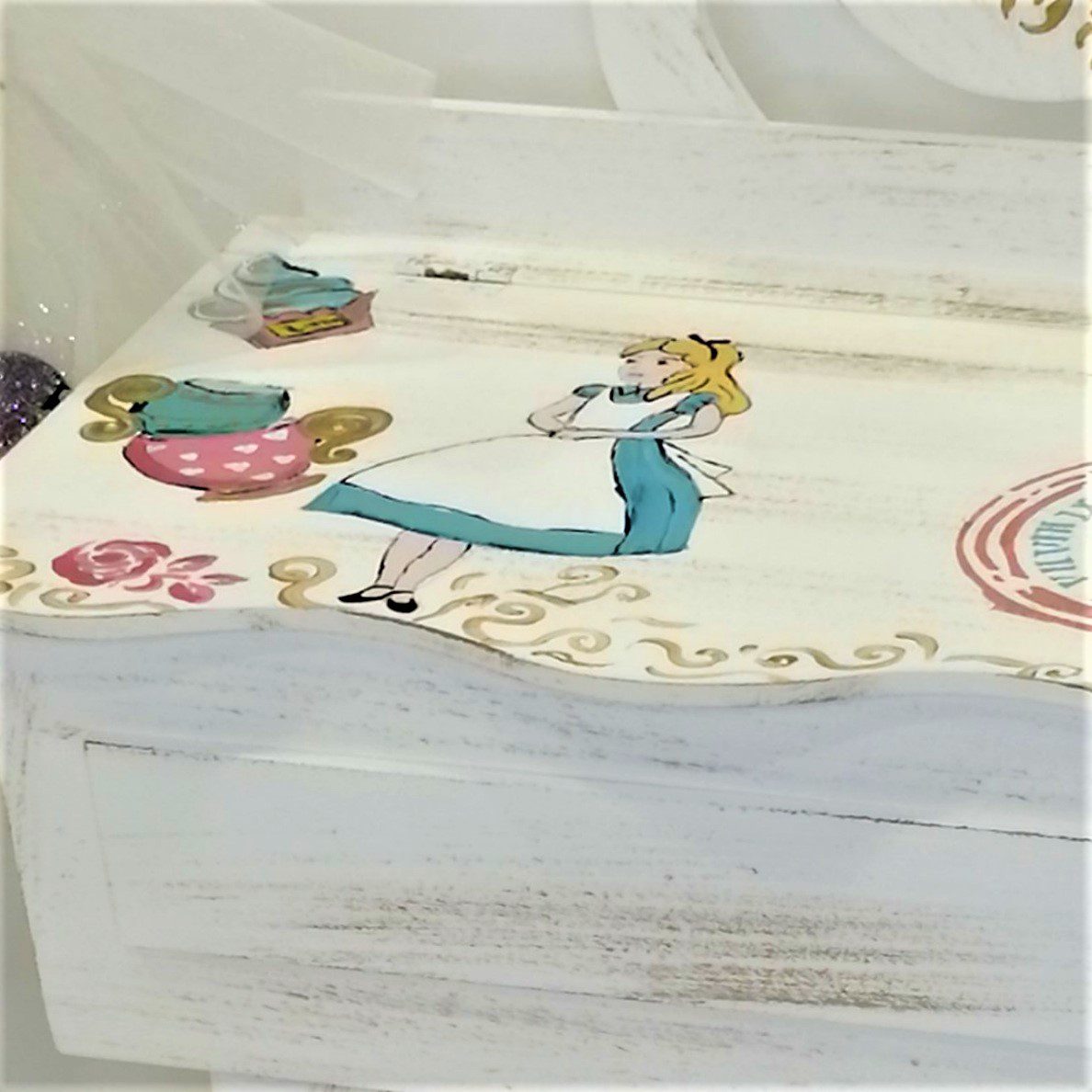 Σετ βάπτισης με Boudoir και θέμα την Αλίκη στη χώρα των θαυμάτων