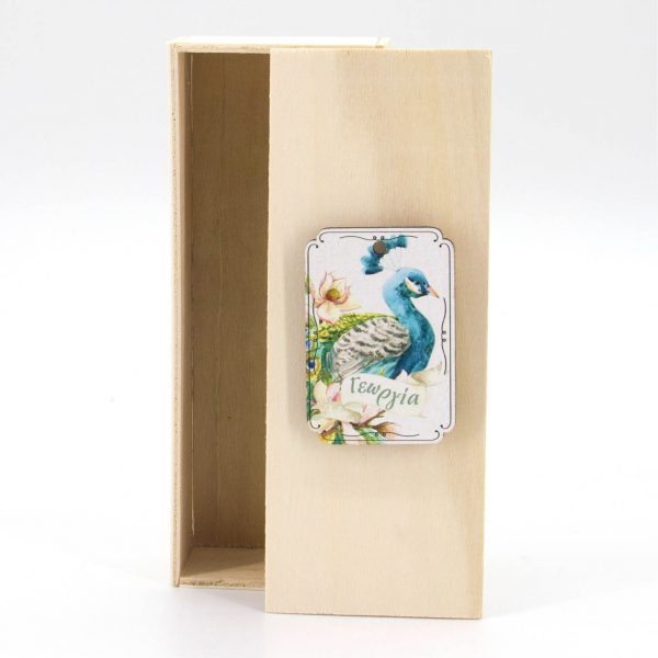 Μπομονιέρα ξύλινη κασετίνα με θεματική βάπτιση