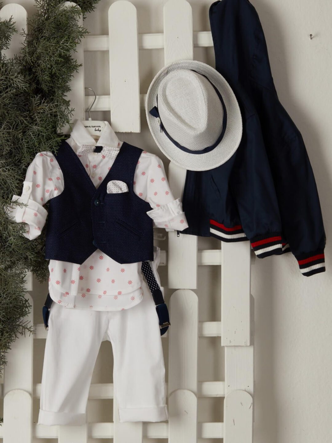 Βαπτιστικό ρούχο για αγόρι σε μπλε σκούρο και άσπρο