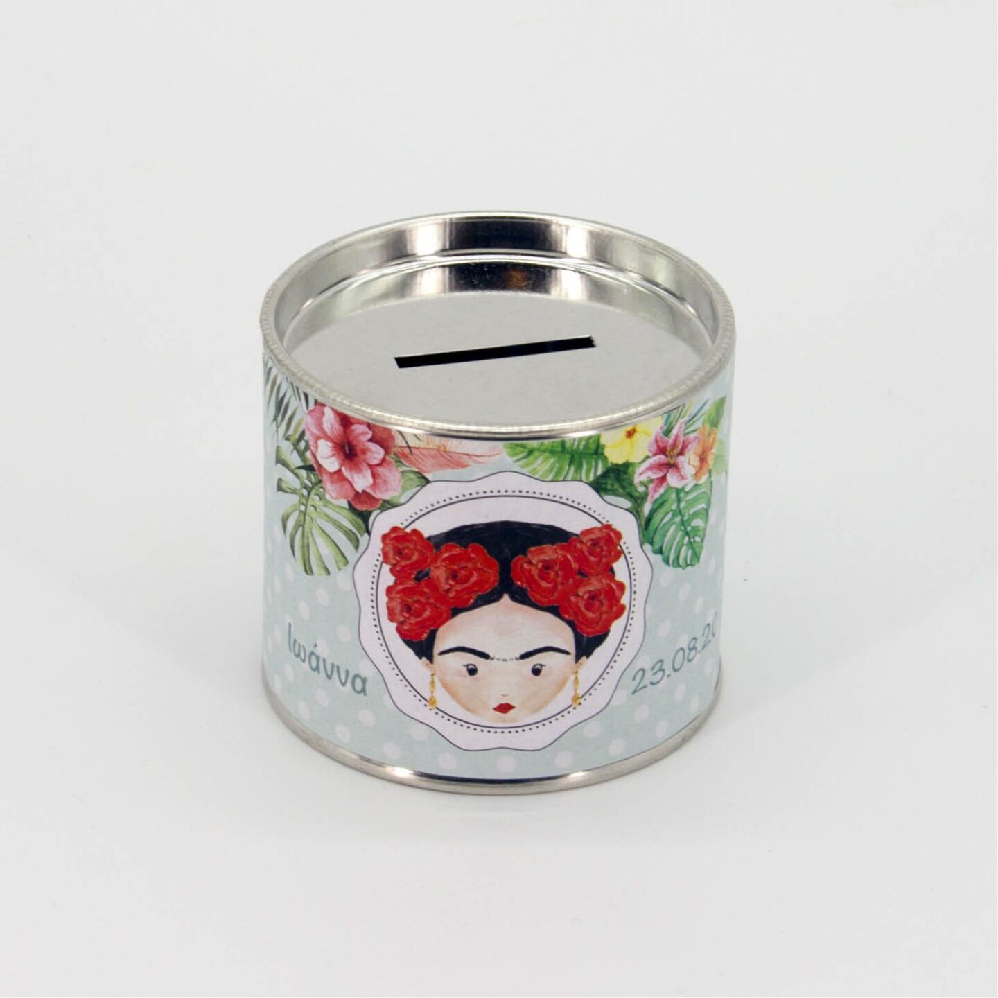 Μπομπονιέρα μεταλλικός κουμπαράς με θέμα