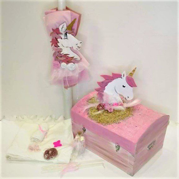 Σετ βάπτισης με θέμα Μονόκερο