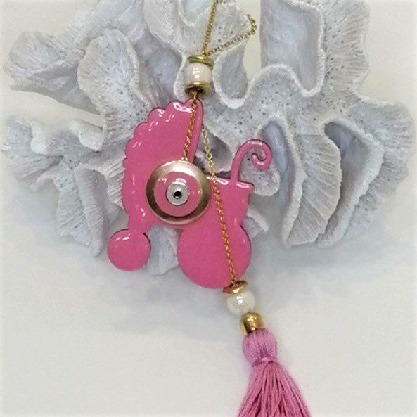 Επίχρυσο γούρι γέννησης ή βάπτισης με καροτσάκι και ματάκι