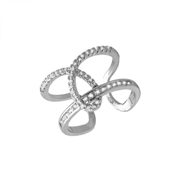 -29% Δαχτυλίδι από Ορείχαλκο Επαργυρωμένο με Ζιργκόν