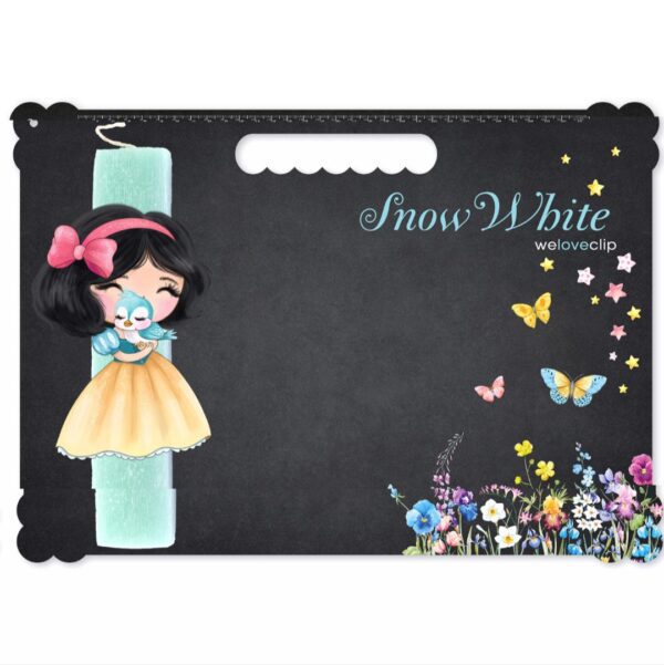 Πασχαλινή Λαμπάδα Χιονάτη με μαυροπίνακα