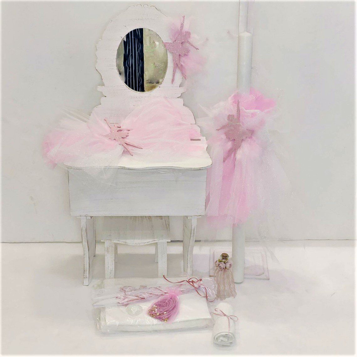 Πλήρες σετ βάπτισης με μπαλαρίνα_Θεματική βάπτιση