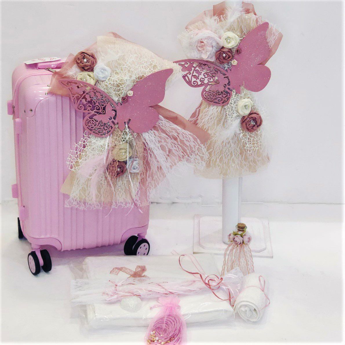 Πλήρες σετ βάπτισης με πεταλούδες_Θεματική βάπτιση