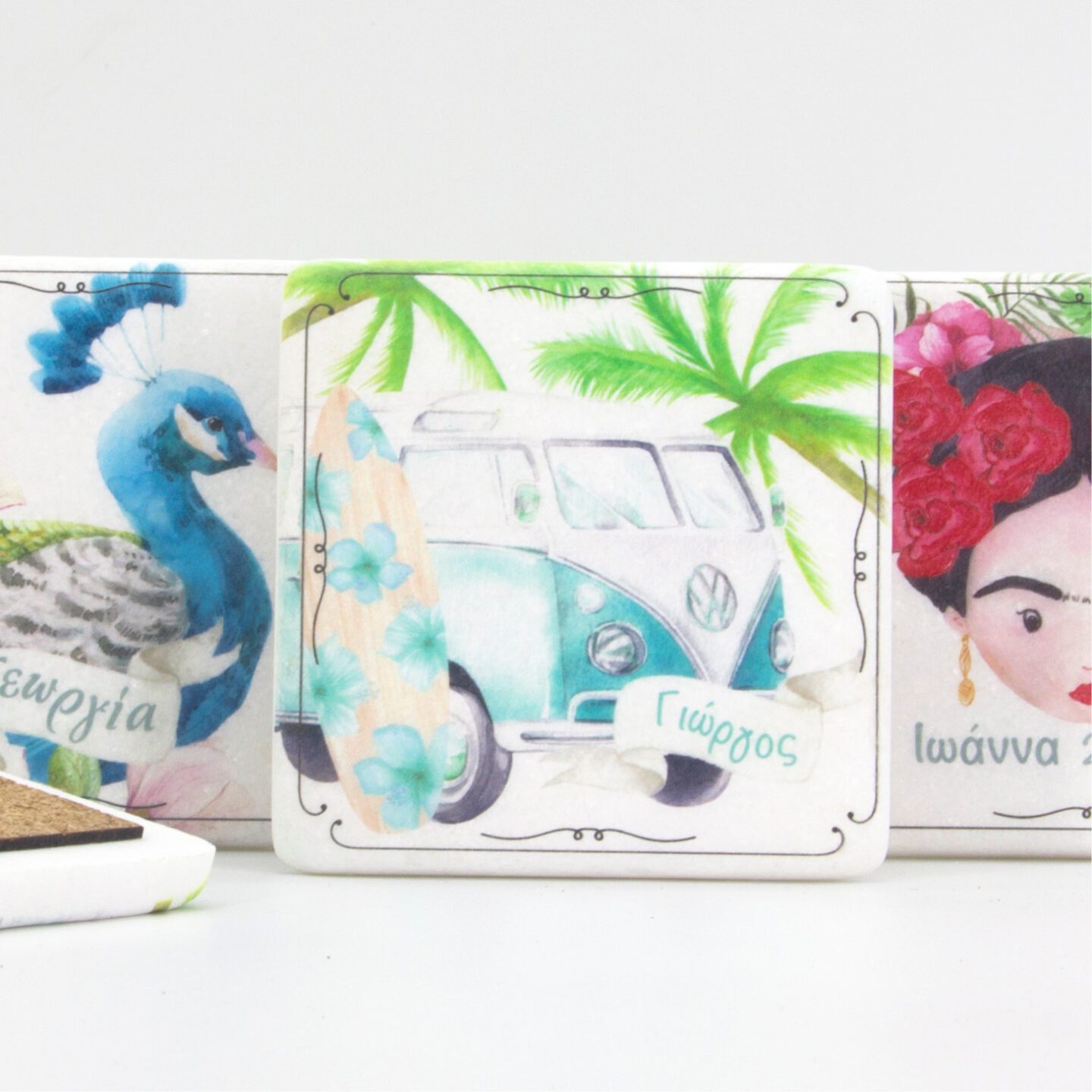 Μαρμάρινο σουβερ με τυπωμένο το θέμα της βάπτισης ή του γάμου σας