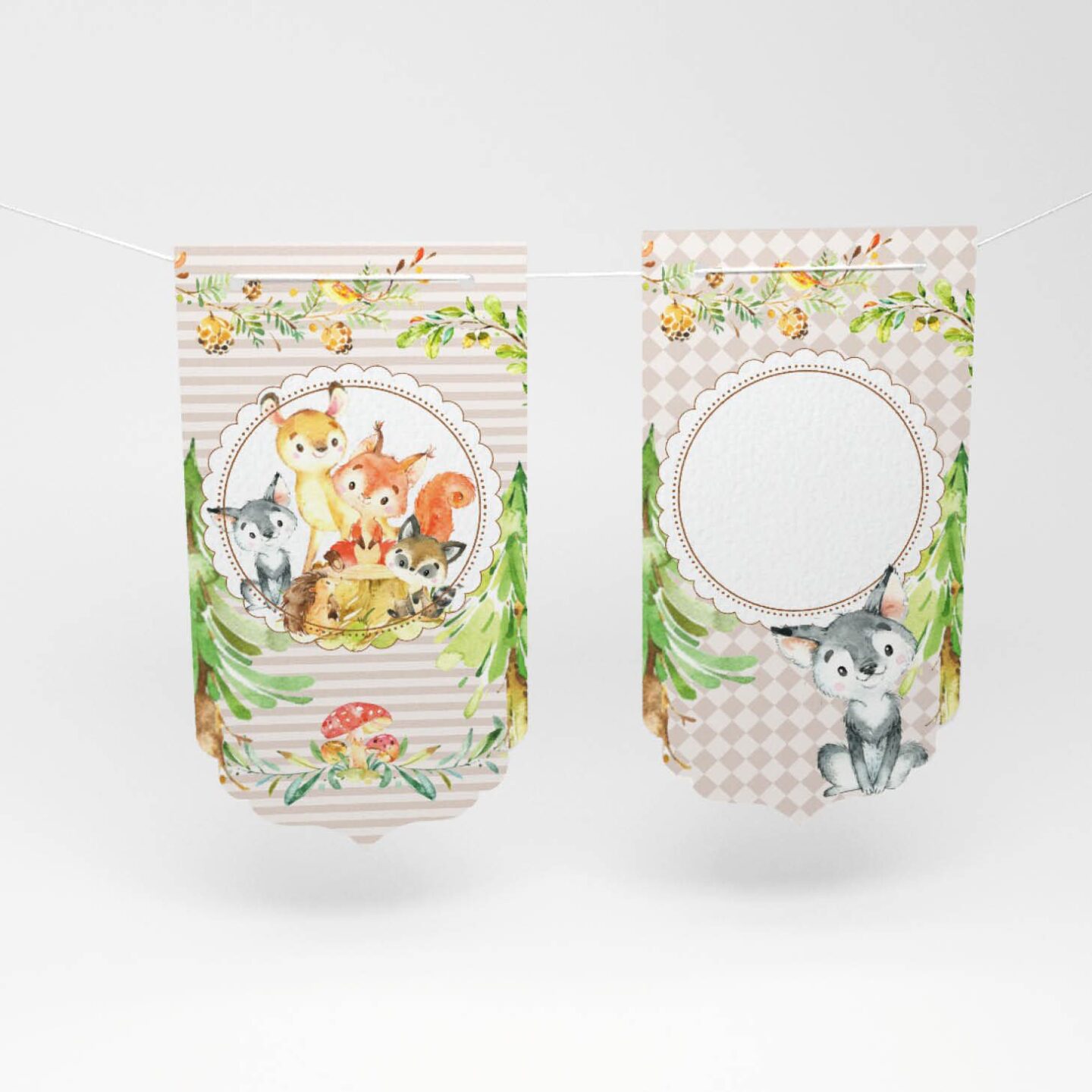 Διακοσμητικά σημαιάκια με τυπωμένο το θέμα του μυστηρίου