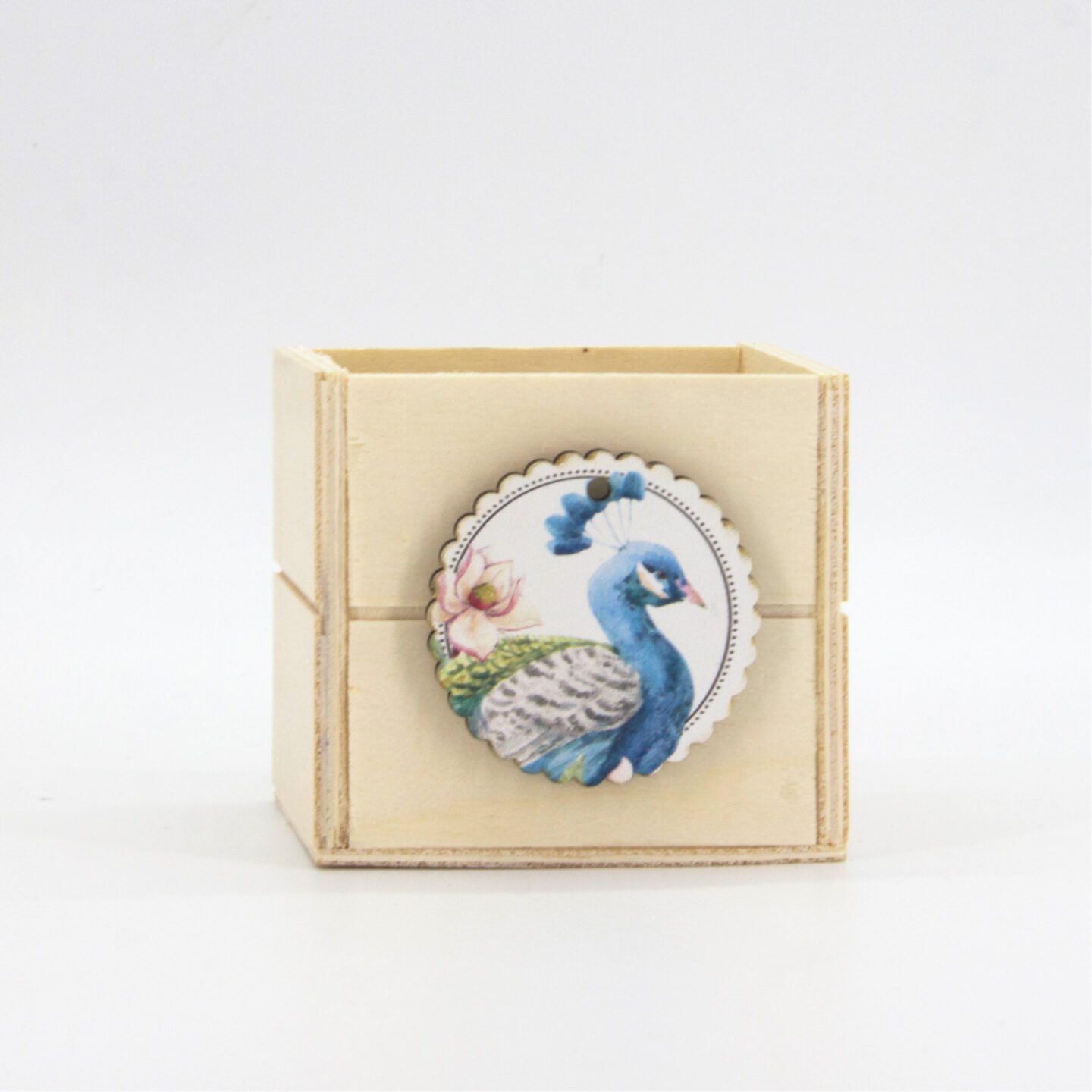 G_152-MOLIVOTHIKI Μπομπονιέρα βάπτισης ξύλινη μολυβοθήκη