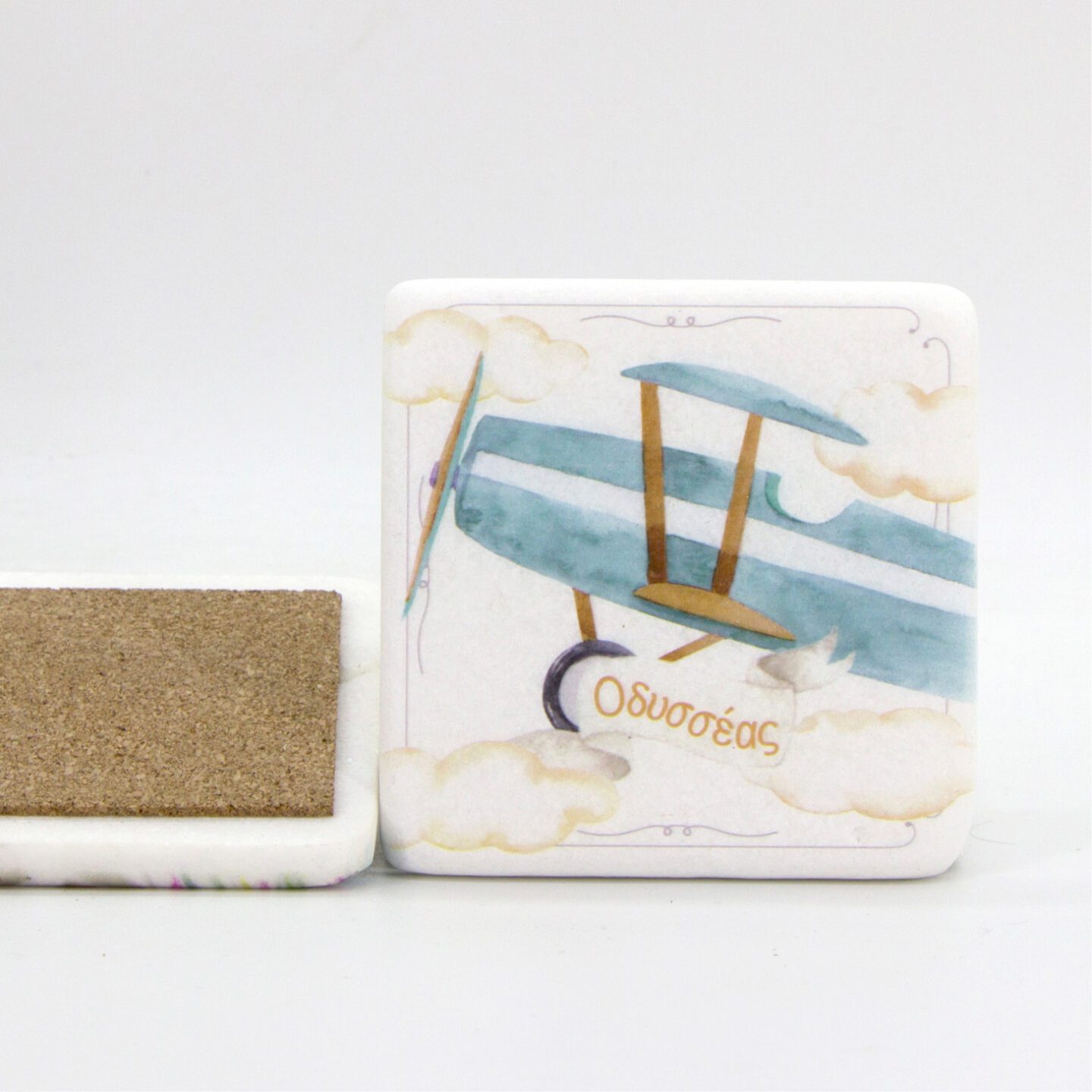 Τυπωμένο μαρμάρινο σουβέρ για μπομπονιέρα βάπτισης