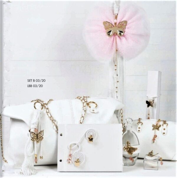 Exclusive σετ βάπτισης Tresento με επίχρυσα 24k διακοσμητικά_Πεταλούδα