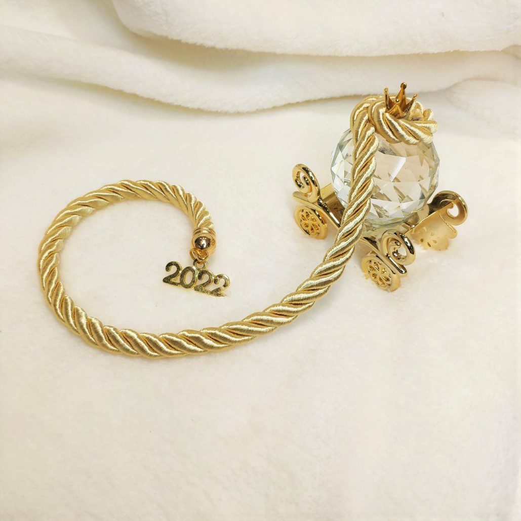 Γούρι 2022 επίχρυση 24Κ άμαξα με κρύσταλλο