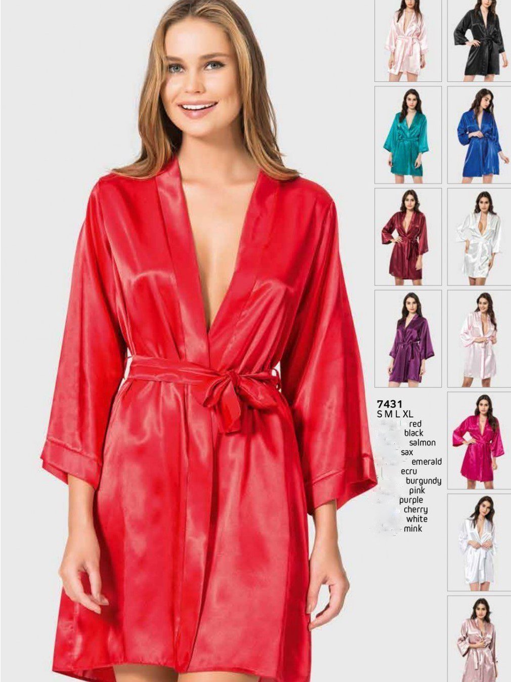 Σατέν ρόμπα σε πολλά χρώματα