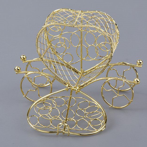 metaliki-amaksa-nk347-2 μεταλλική άμαξα καρδιά μπομπονιέρα σε χρυσό