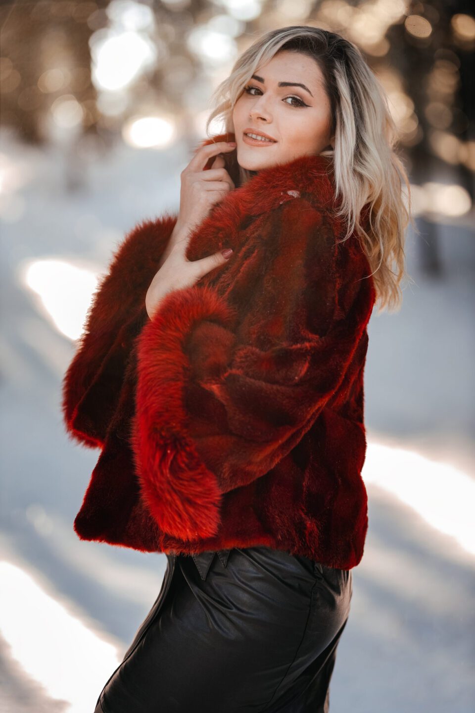 Γούνινη ζακέτα Finland Racoon red