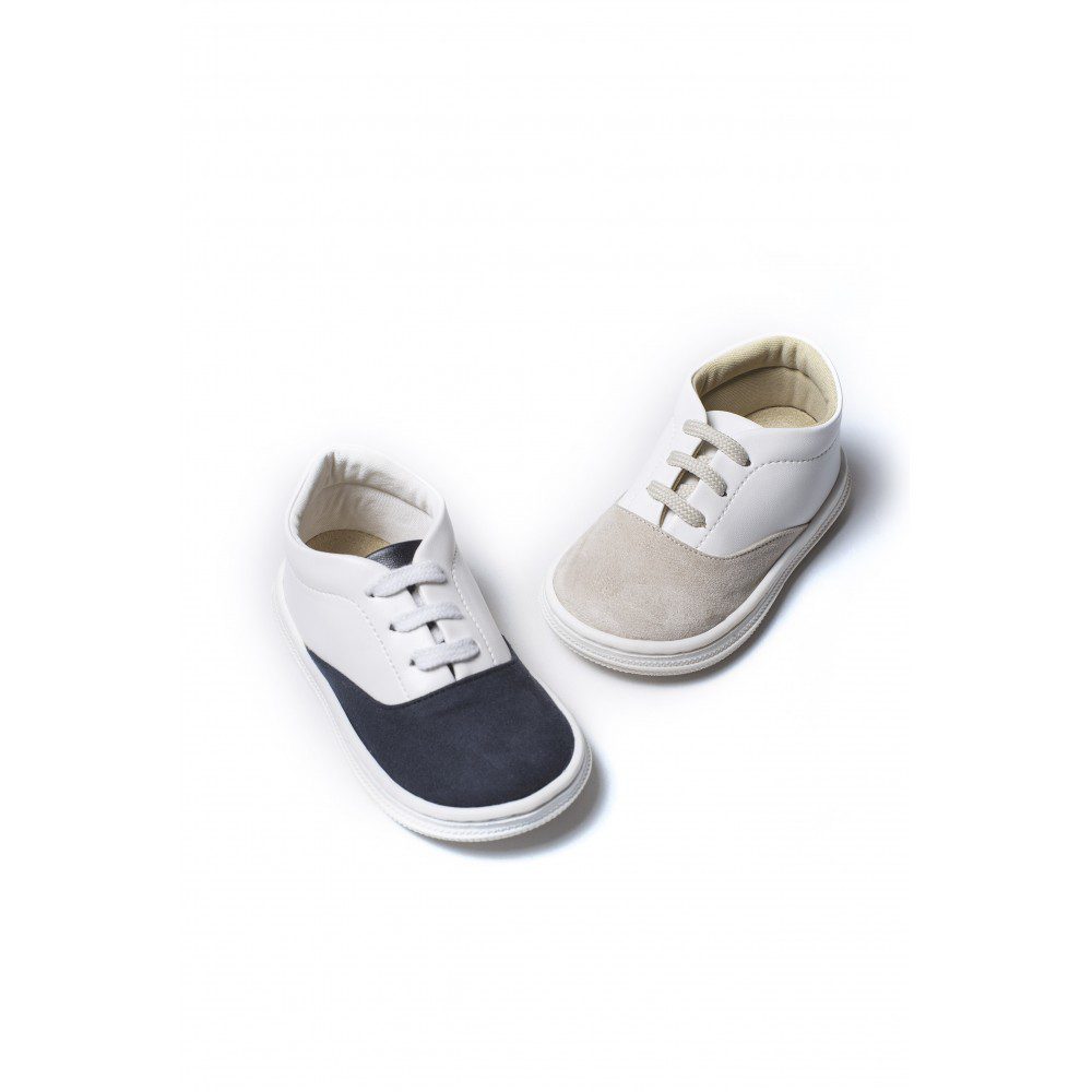 Χειροποίητα βαπτιστικά παπουτσάκια sneakers από δέρμα