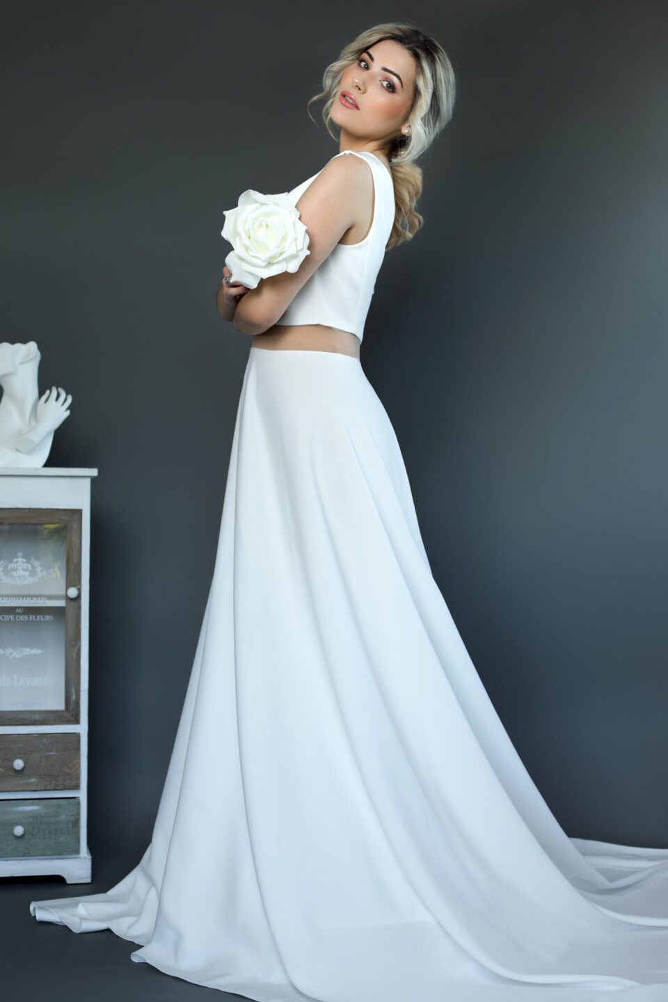 Πριγκιπικό νυφικό από μετάξι Mikado