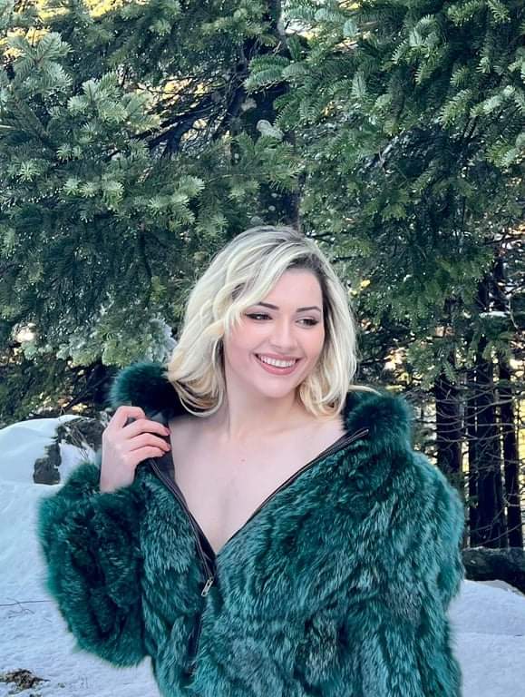 received_485426299928478 Γούνινη ζακέτα Canadian Fox σε σμαραγδί