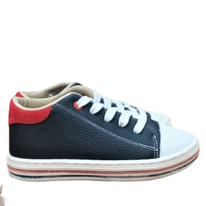 Χειροποίητο Βαπτιστικό παπούτσι τύπου all star σε μπλε δέρμα.  Με δερμάτινο ανατομικό πάτο για ξεκούραστο περπάτημα, κατάλληλος για τα πρώτα βήματα του παιδιού. Ελληνικής ραφής