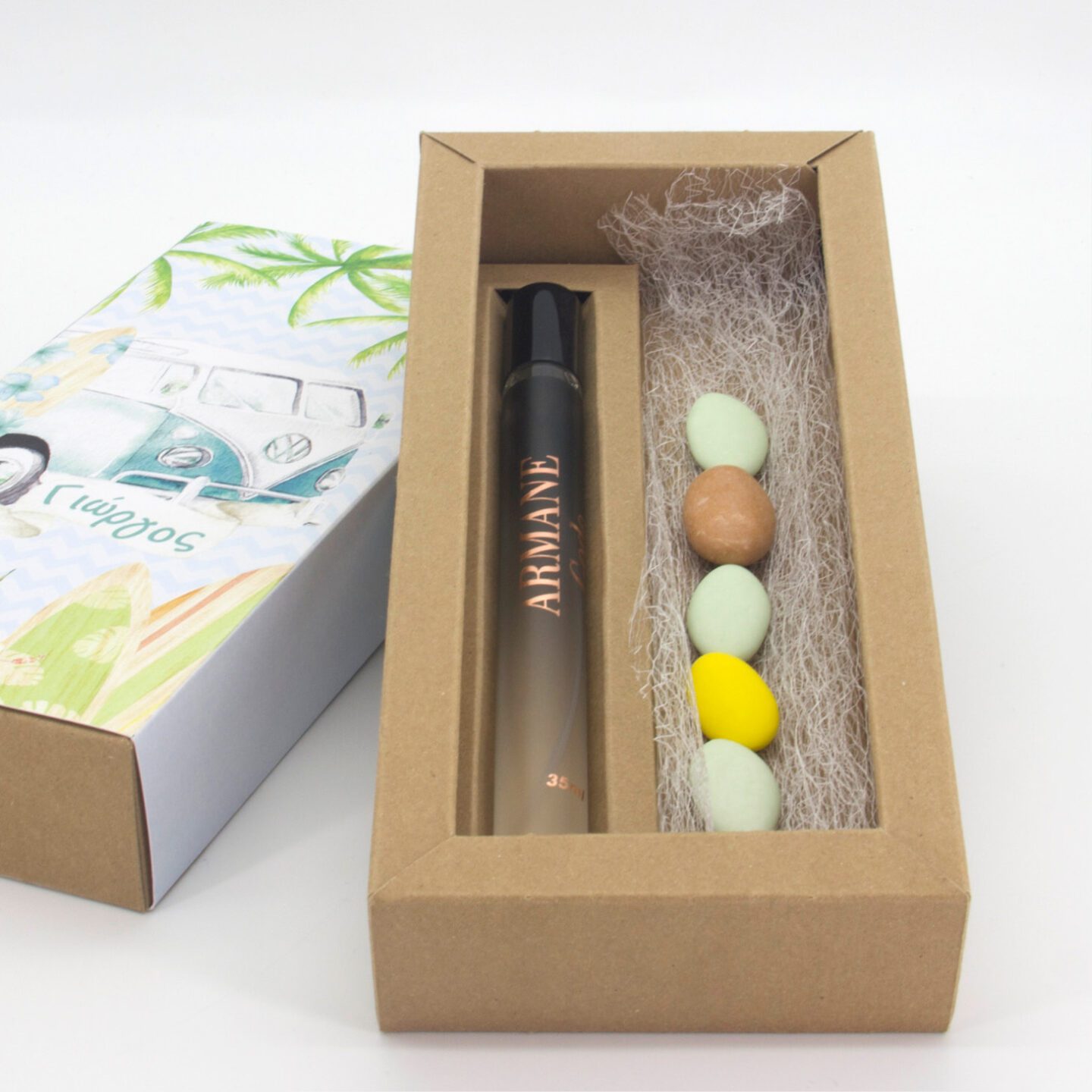 B_145-AROMA-TIPOU Άρωμα τύπου επωνύμων 35ml και τυπωμένο θεματικό κουτί για μπομπονιέρα