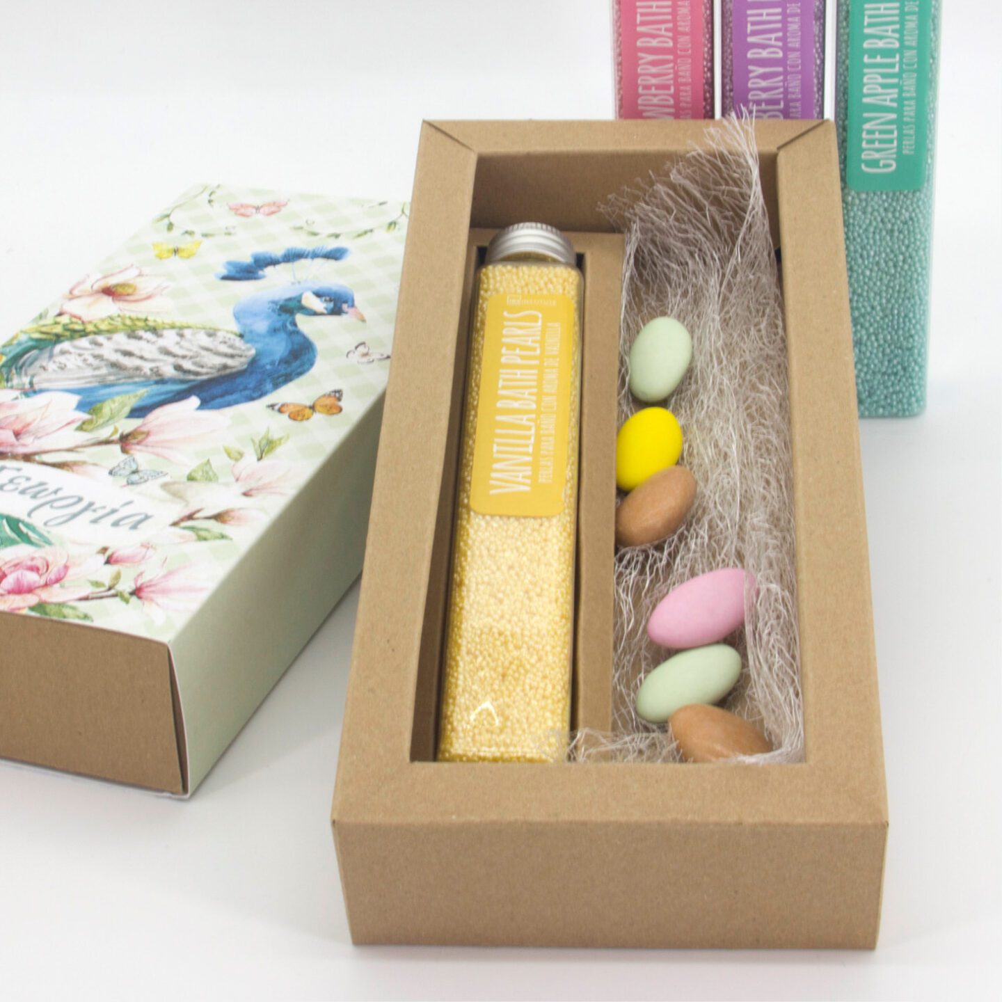 Πέρλες μπάνιου με τυπωμένο θεματικό κουτί ιδανικό για μπομπονιέρα