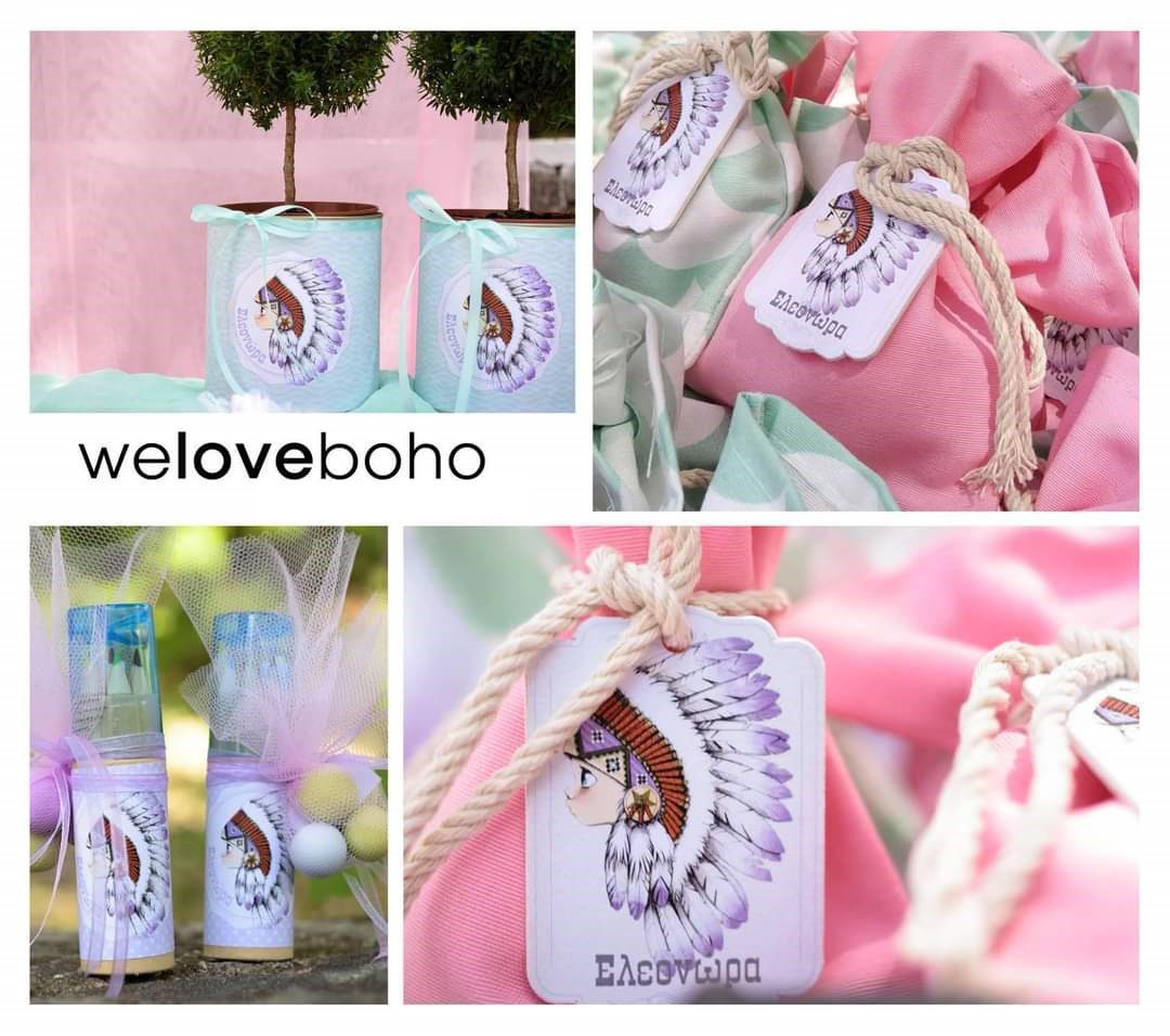 Βάπτιση για κορίτσι με θέμα boho indian