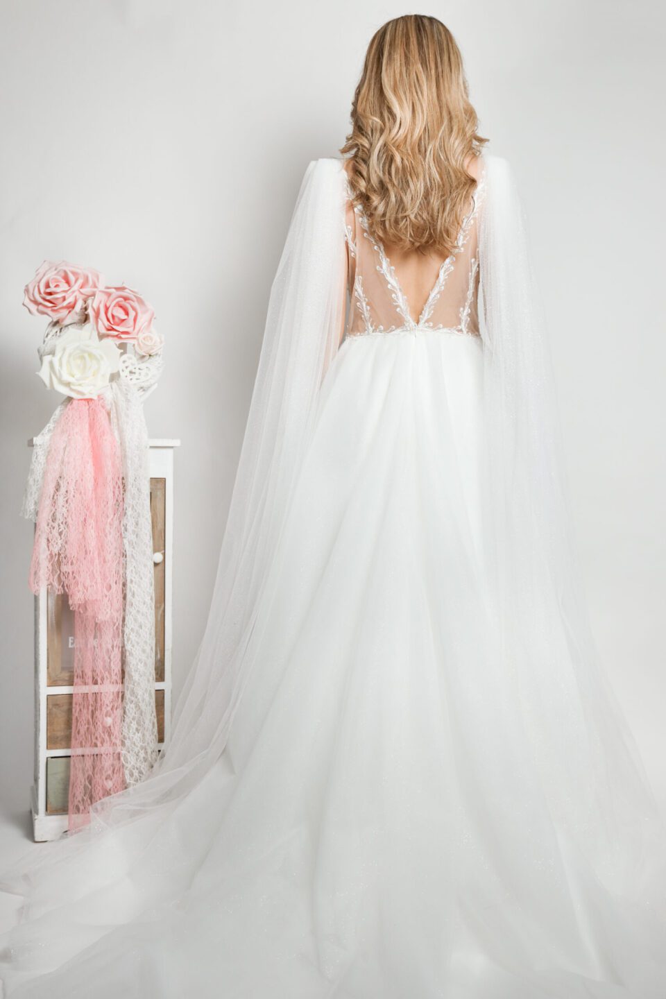 Πριγκηπικό Νυφικό σε γκλίτερ γαλλικό τούλι