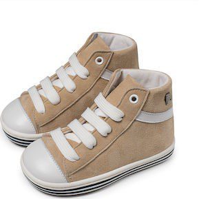 Βαπτιστικά παπούτσια καστόρινα μποτάκια σε μπεζ