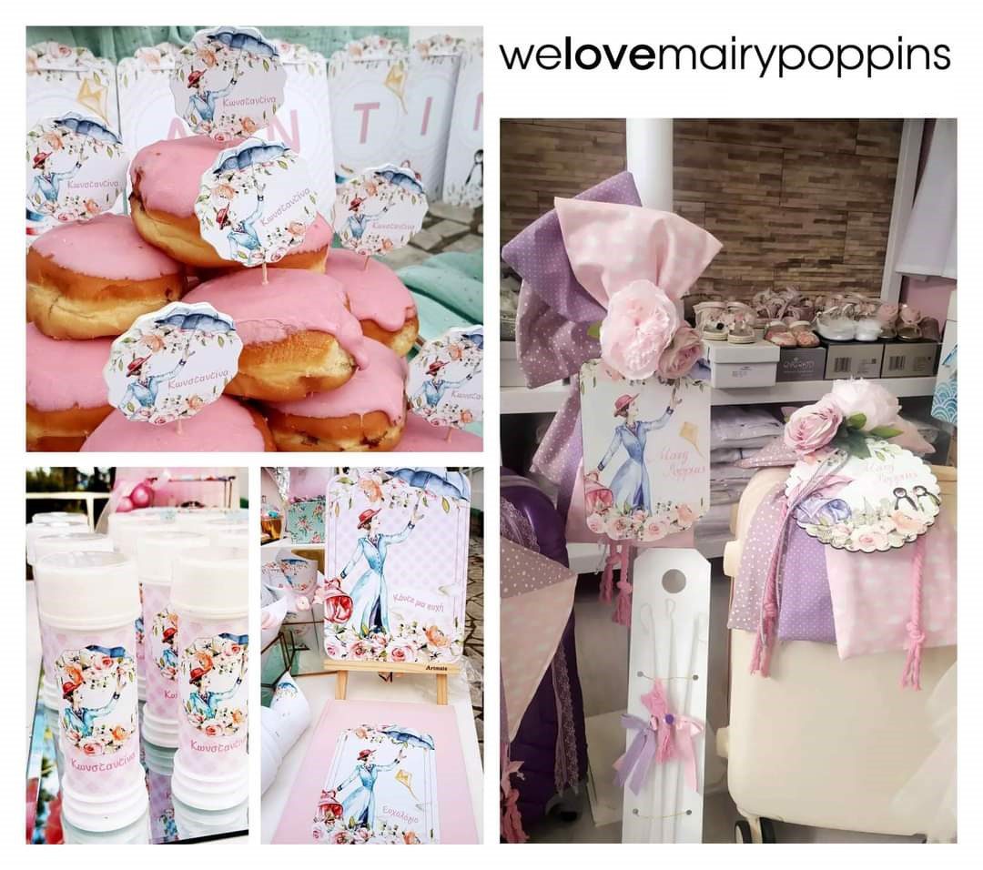 Βάπτιση για κορίτσι με θέμα Mary Poppins