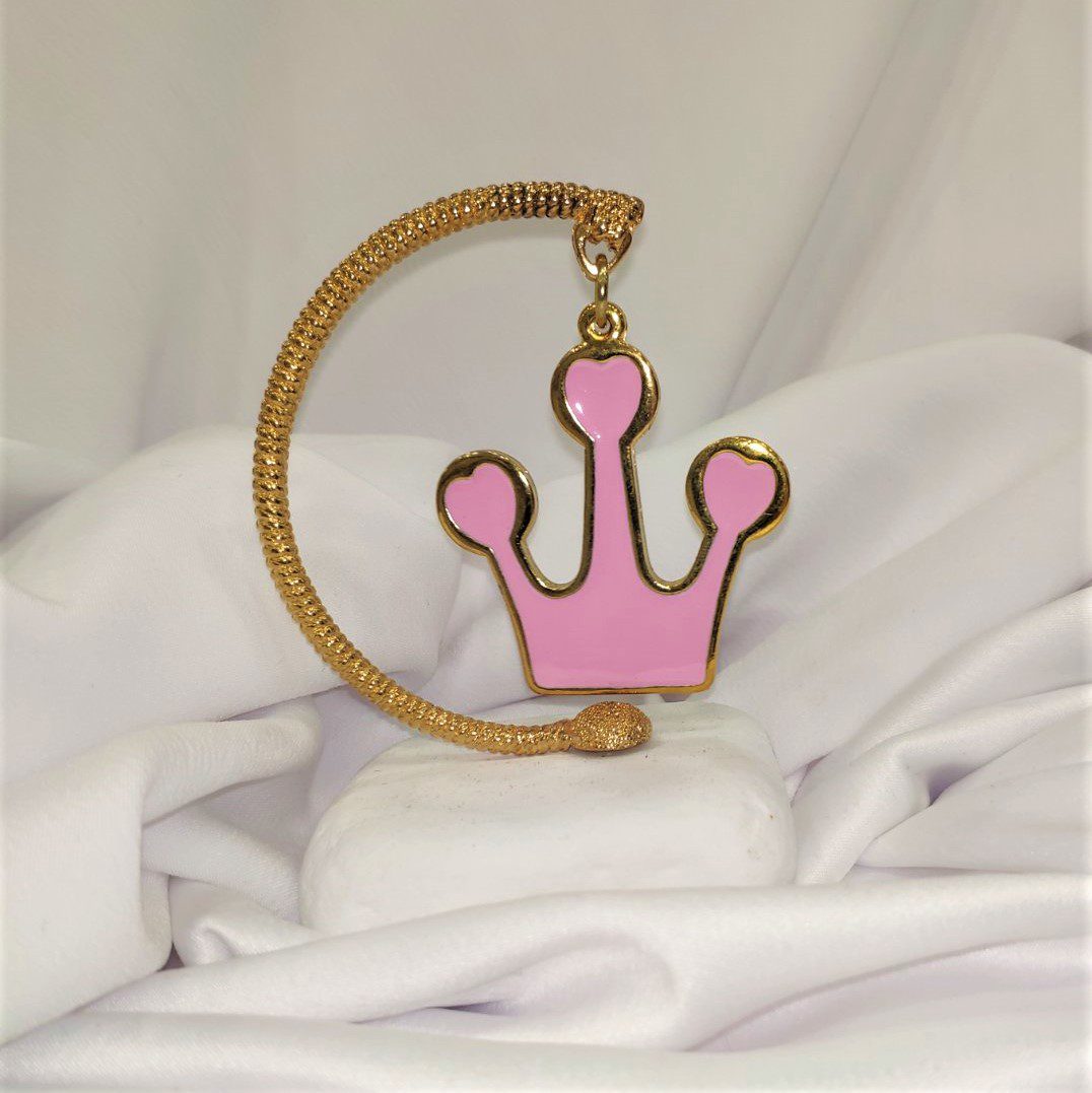 Μπομπονιέρα με λευκό βότσαλο και επίχρυση Κορώνα