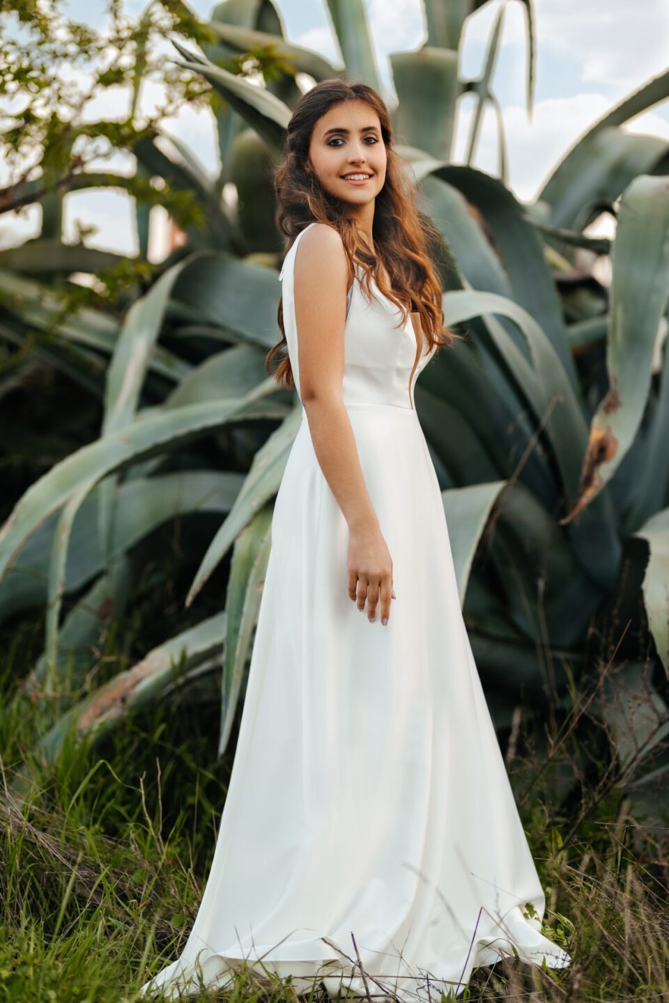 dress6 Νυφικό φόρεμα σε Άλφα γραμμή από μεταξωτό Ρασμίρ