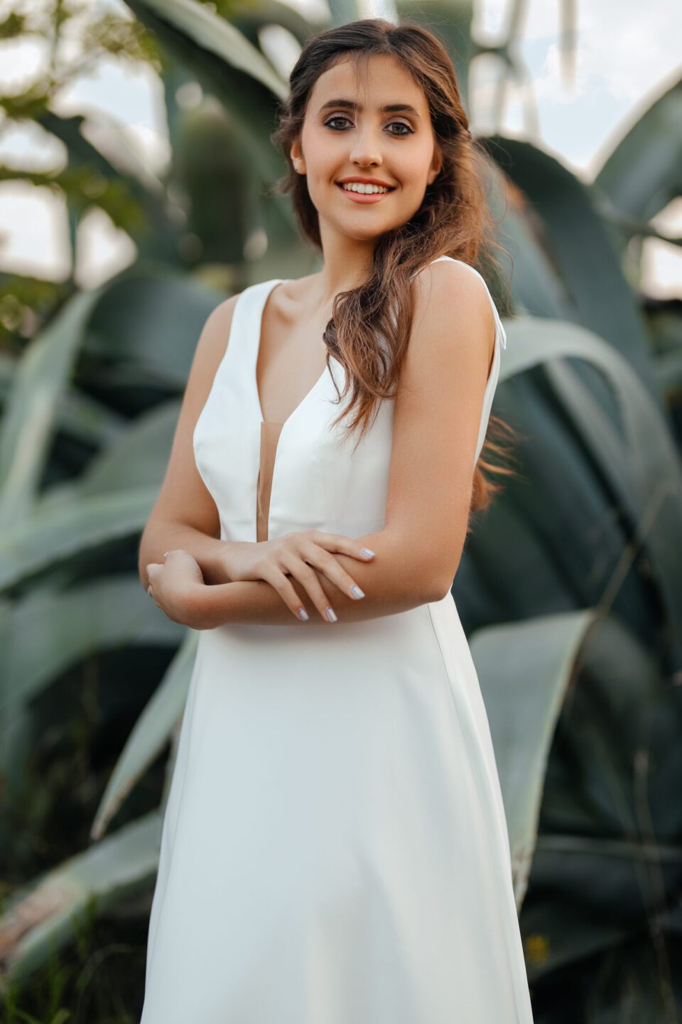 Νυφικό φόρεμα σε Άλφα γραμμή από μεταξωτό Ρασμίρ