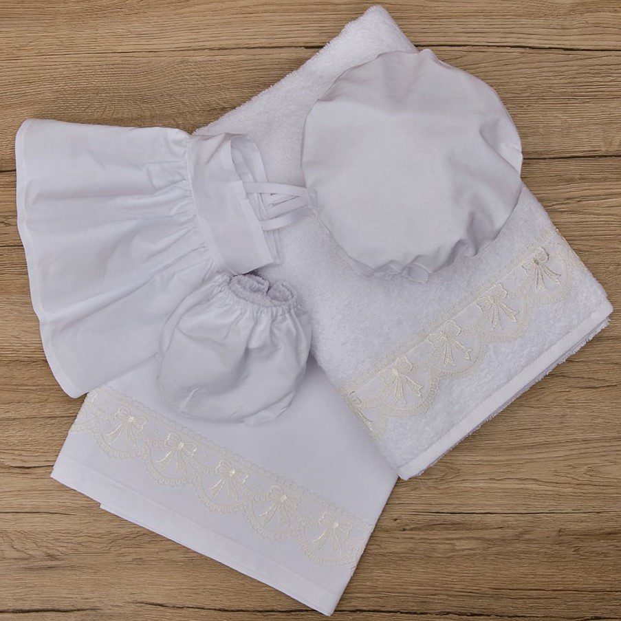 Σετ Λαδόπανα βάπτισης με δαντέλα