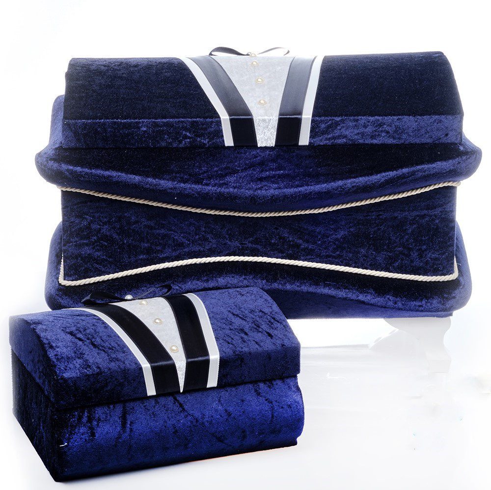 Πλήρες σετ βάπτισης Vintage Μικρός κύριος με βελούδινο μπαούλο