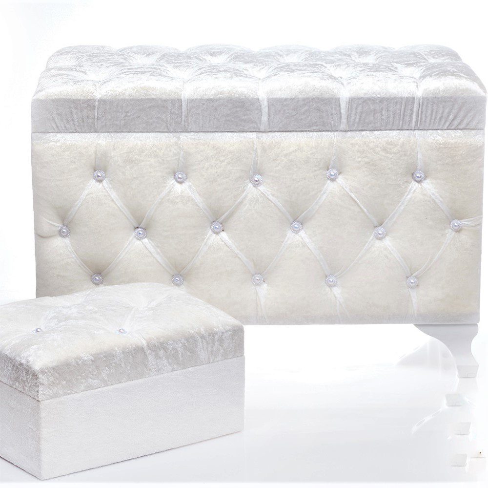 Πλήρες σετ βάπτισης Vintage με βελούδινο μπαούλο