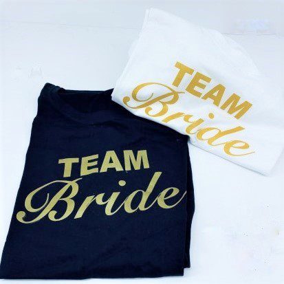 Μπλουζάκι t-shirt Team Bride & Team Groom σε λευκό και μαύρο