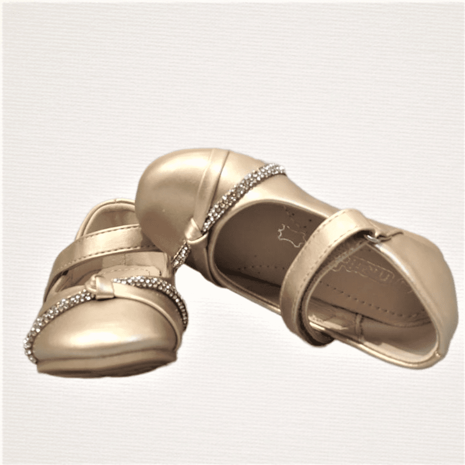 Βαπτιστικό παπούτσι μπαρέτα σε χρυσό