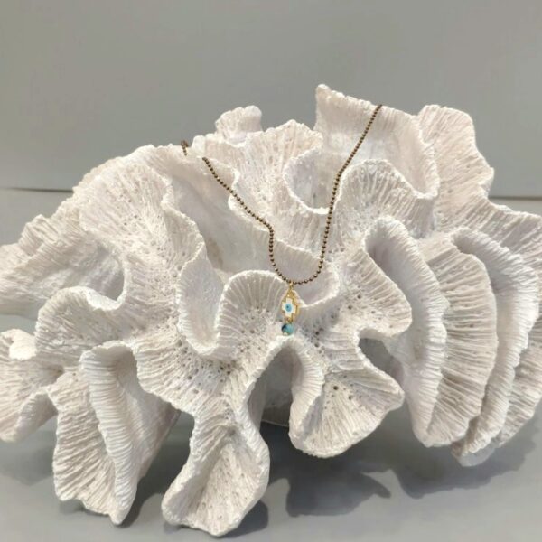 Επίχρυσο κολιέ με σταυρουδάκι από σμάλτο