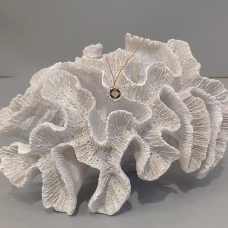 Επίχρυσο κολιέ με ματάκι και ζιργκόν