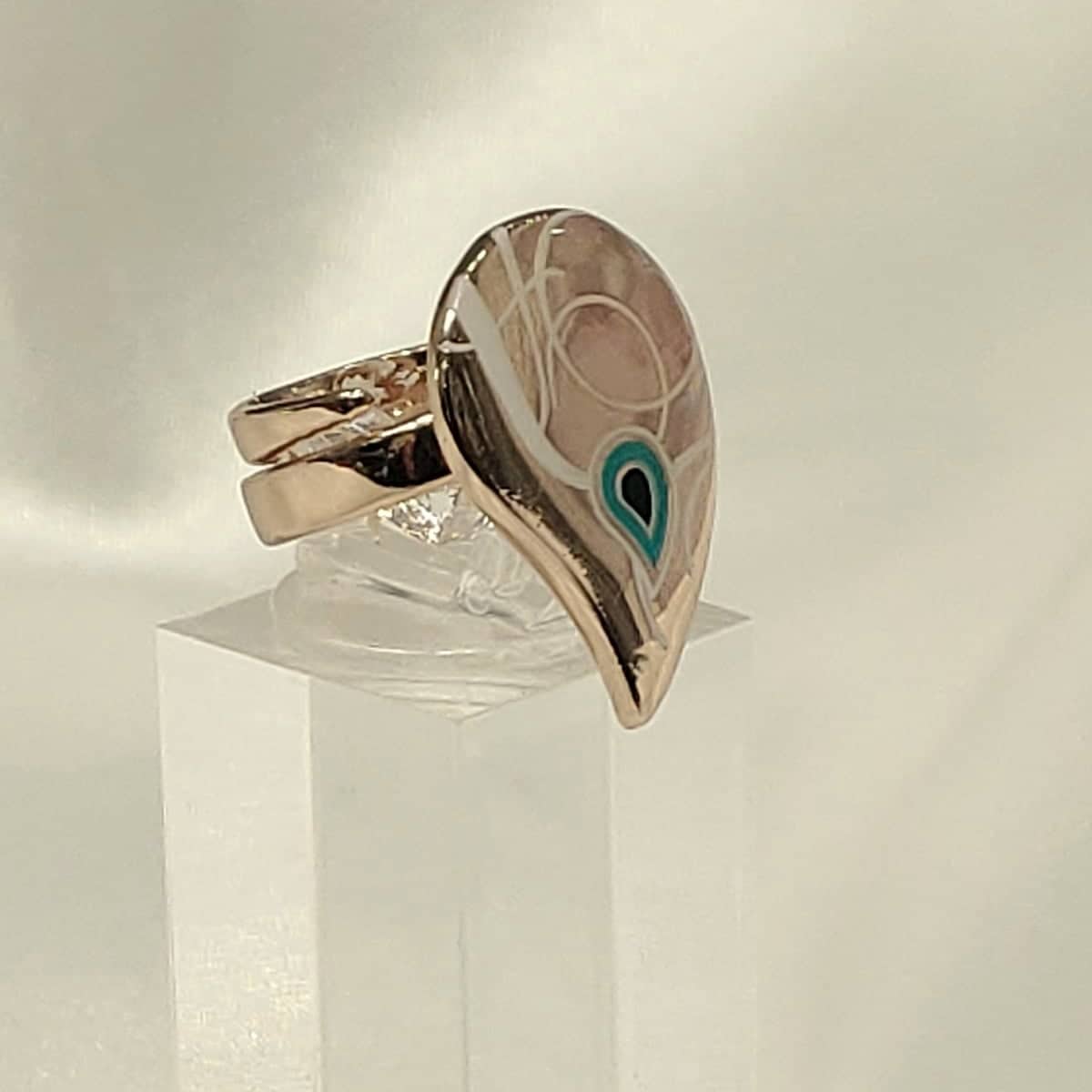 Δαχτυλίδι σεβαλιέ σταγόνα επιχρυσωμένο με 24 καράτια