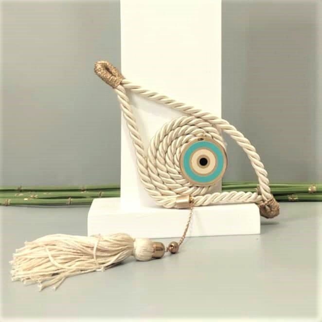 Γούρι 2023 με μάτι από μεταξωτό κορδόνι και σμάλτο