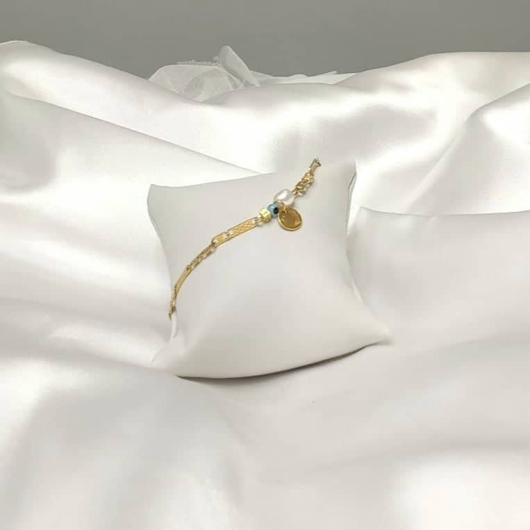 Βραχιόλι με ματάκι σε επίχρυσο ατσάλι