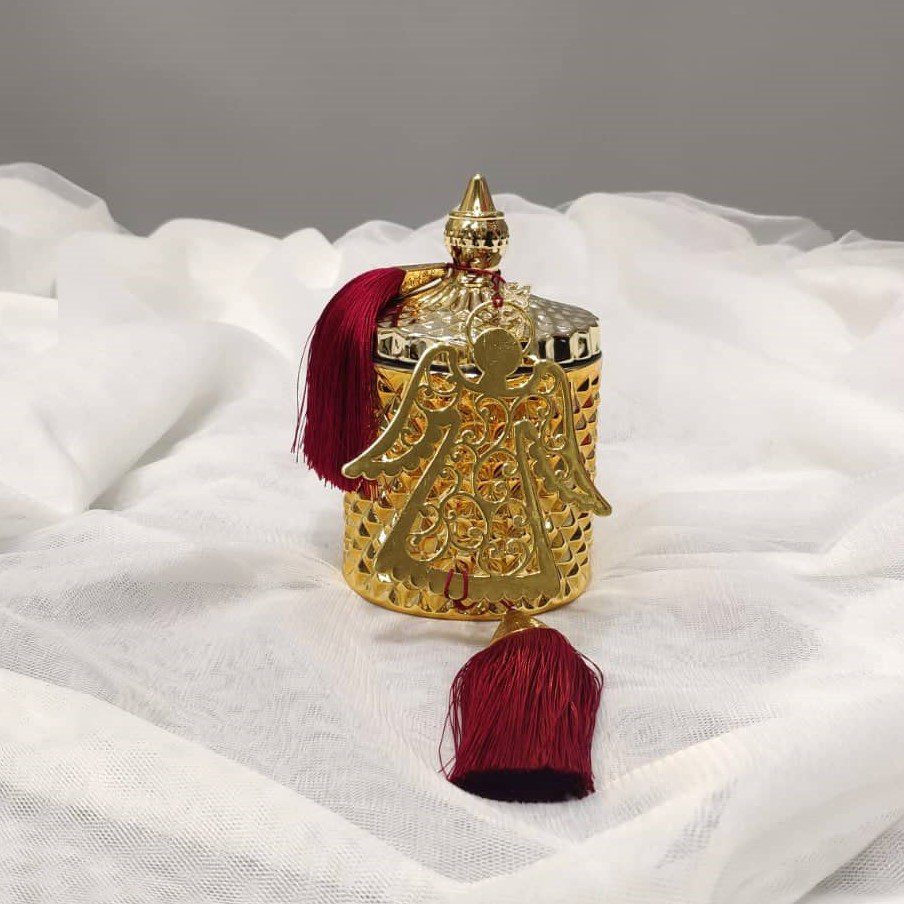 Γούρι 2023 θήκη κεριού με επίχρυσο γούρι