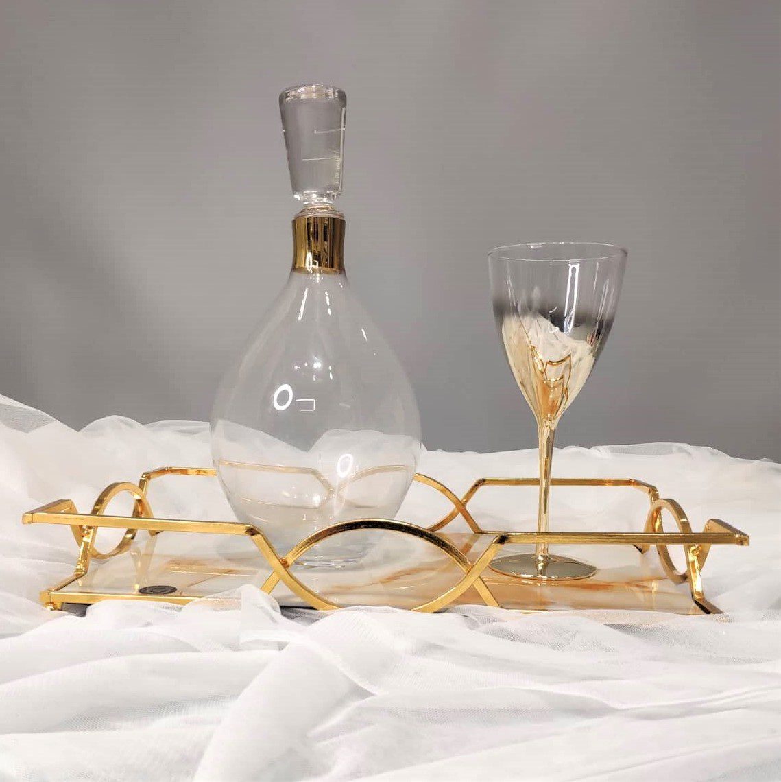 Σετ κουμπάρου από κρύσταλλο Βοημίας με εφέ μαρμάρου