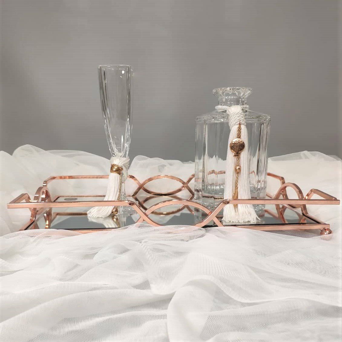 Σετ κουμπάρου Βοημίας με επίχρυσο στολισμό Tresento