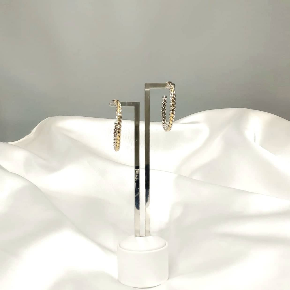 Σκουλαρίκια μεγάλοι κρίκοι επιχρυσωμένοι σε ασήμι 925