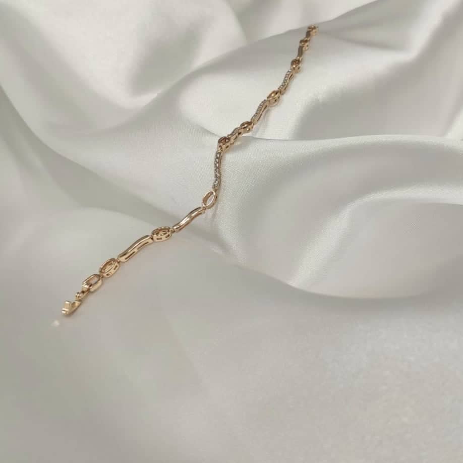 Βραχιόλι σε ασήμι 925 επιχρυσωμένο με 24 καράτια και ζιργκόν