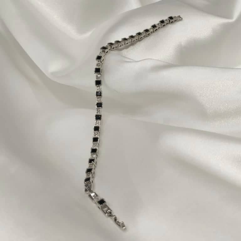 Βραχιόλι σε ασήμι 925 με ζιργκόν και μαύρο όνυχα